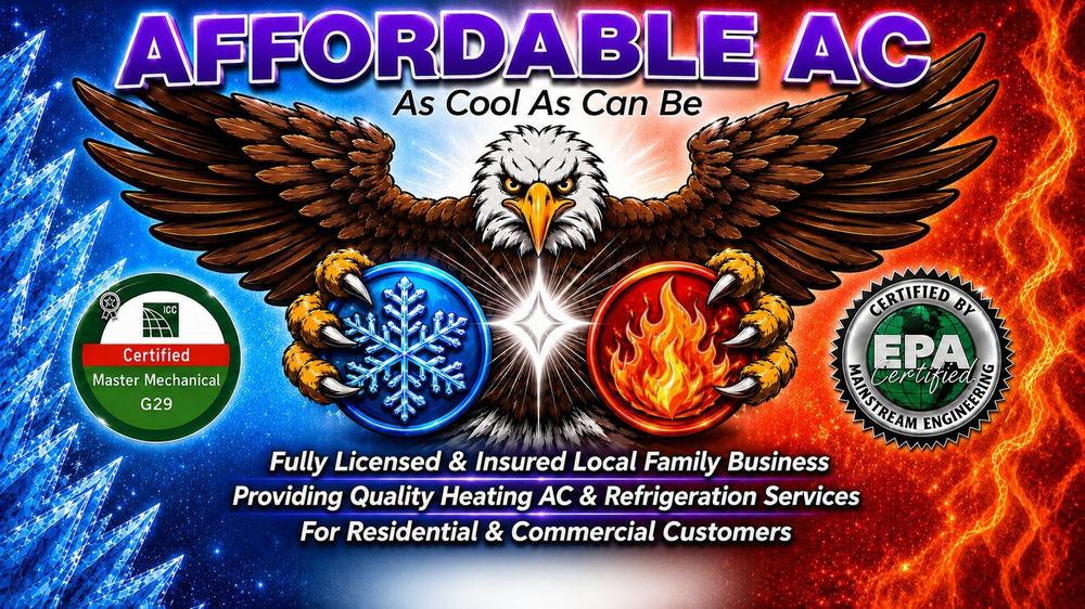 Affordable AC & Refrigeration Services LLC — As Cool As Can Be. Fully licensed and insured local family business providing quality heating, AC, and refrigeration services for residential and commercial customers.